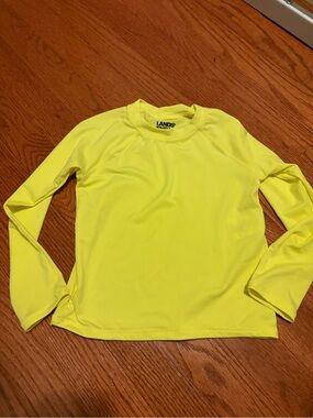 Lands' End Bright Yellow Kids' Long Sleeve Rash Guard